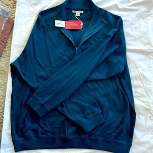 NWT Cutter & Buck Blue 1/4 zip cotton pullover XXL